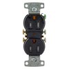 Hubbell Wiring Device-Kellems TradeSelect, Straight Blade Devices, Receptacles, Residential Grade, Tamper Resistant Duplex, 15A 125V, 2- Pole 3-Wire Grounding, 5-15R, Self Grounding, Black RR15SBKTR